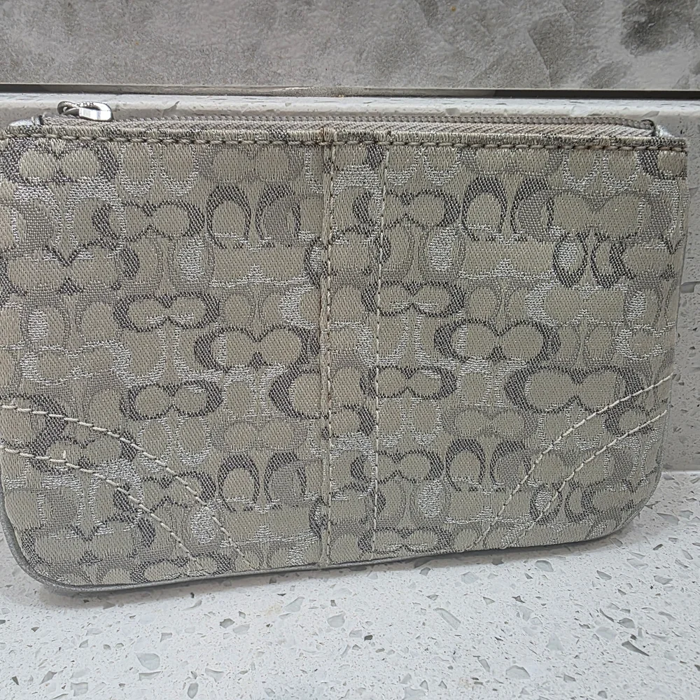 Coach Metallic Silver and Gray Wristlet - Like New - Picture 2 of 3